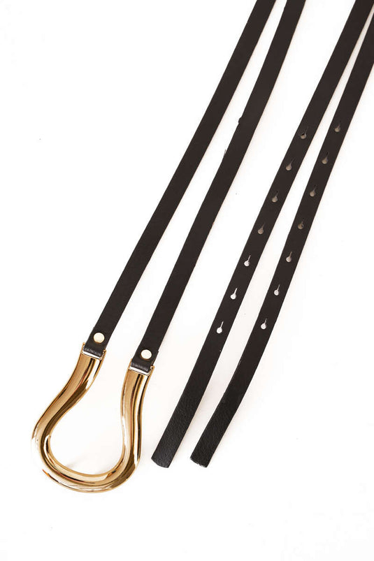 Thin Double Belt Black
