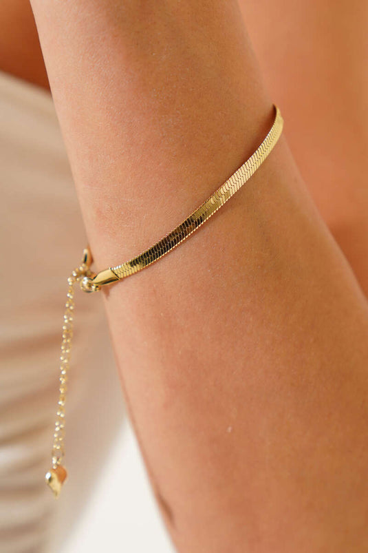 Dünnes italienisches Kettenarmband Gold