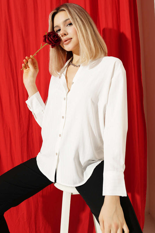 İnce Sim Çizgili Gömlek Bakır