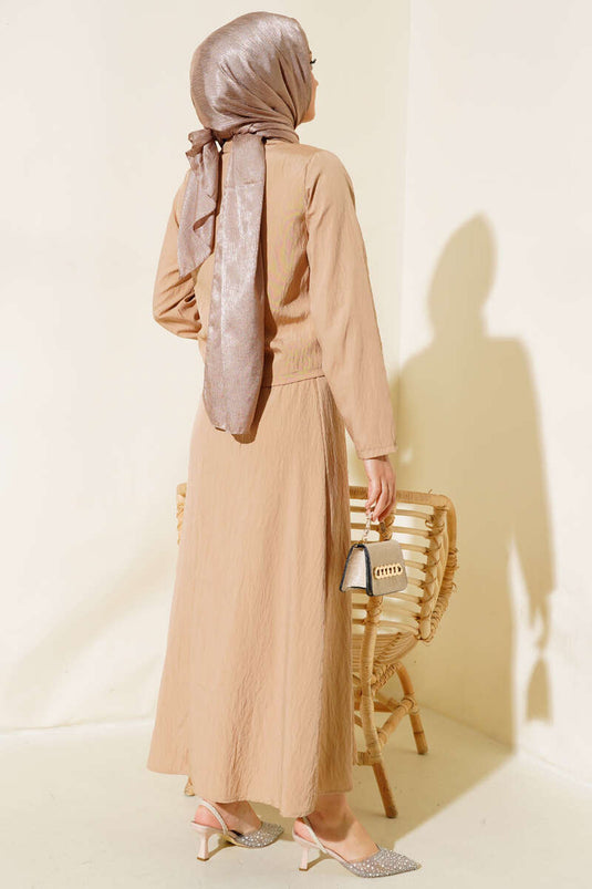 Pearl Detailed Two-Piece Set Latte