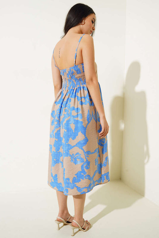 Jurk met patroon en touwbandjes Saks