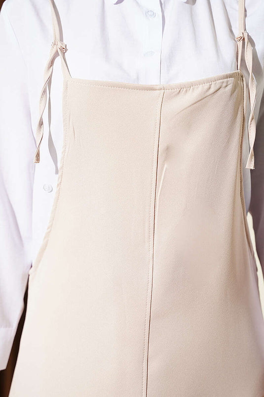 Robe Jile En Tricot Beige À Bretelles