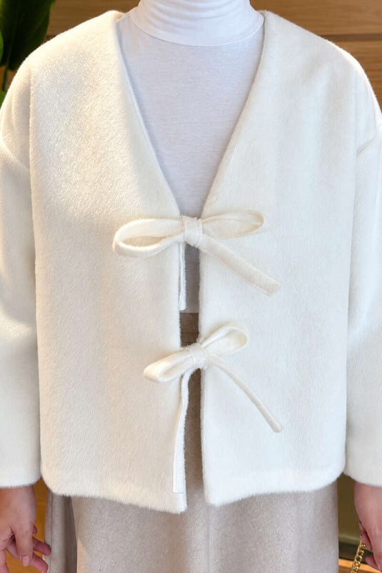 Veste Blanche Goldfox À Détails De Nouer