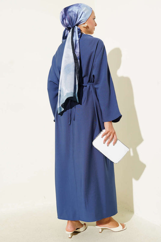 Loose Dress with Rope Lace Detail Indigo