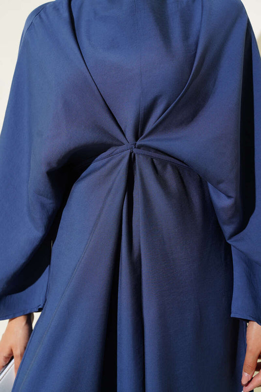 Loose Dress with Rope Lace Detail Indigo