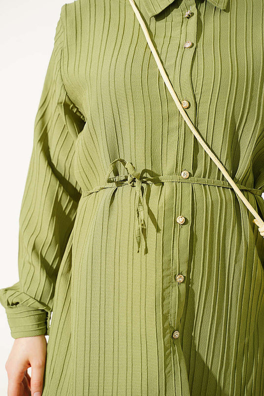 Camicia Bottonata Turchese Con Dettaglio A Nodo