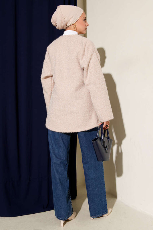 Veste avec détail de lien en corde, beige