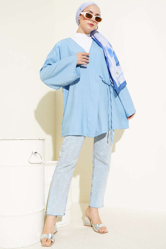 Rope Tied Kimono Baby Blue