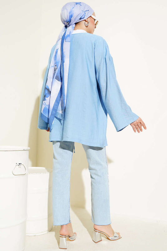Rope Tied Kimono Baby Blue