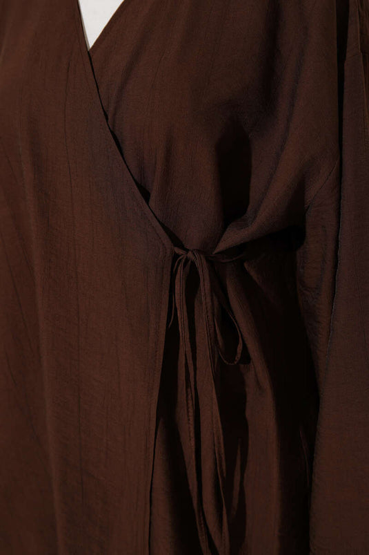 İp Bağlamalı Kimono Kahve