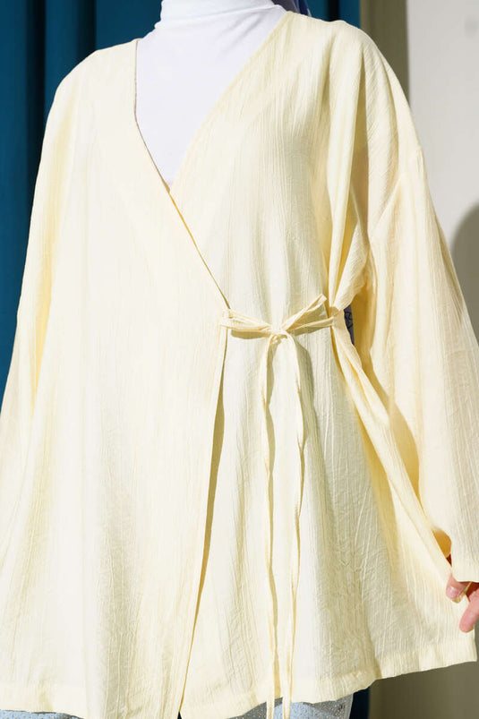 İp Bağlamalı Kimono Lime