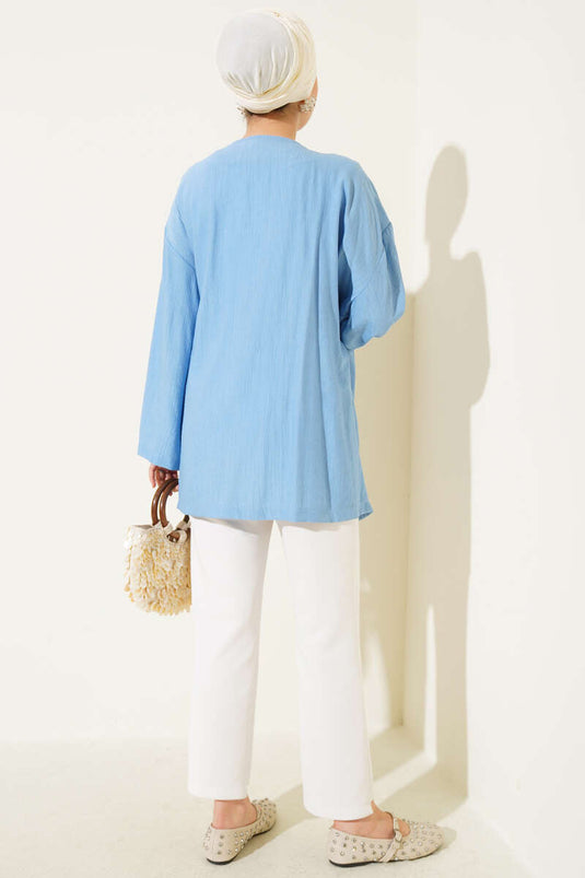 String Tied Kimono Blue