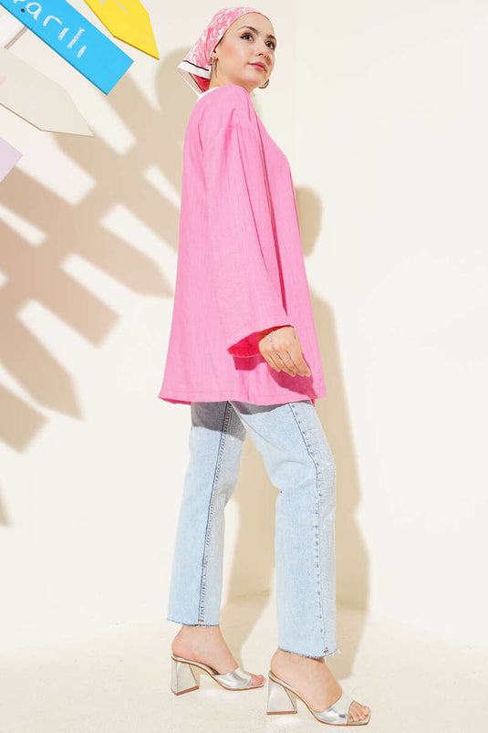 String Tied Kimono Pink