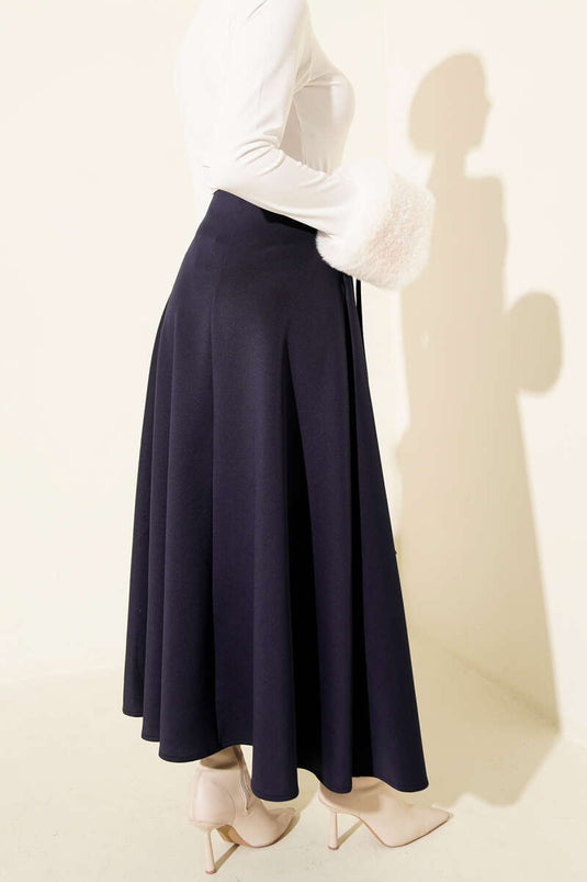 Jupe de plongée évasée à cordon de serrage, bleu marine