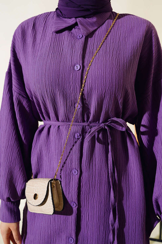 Stringed Crepe Suit Lilac