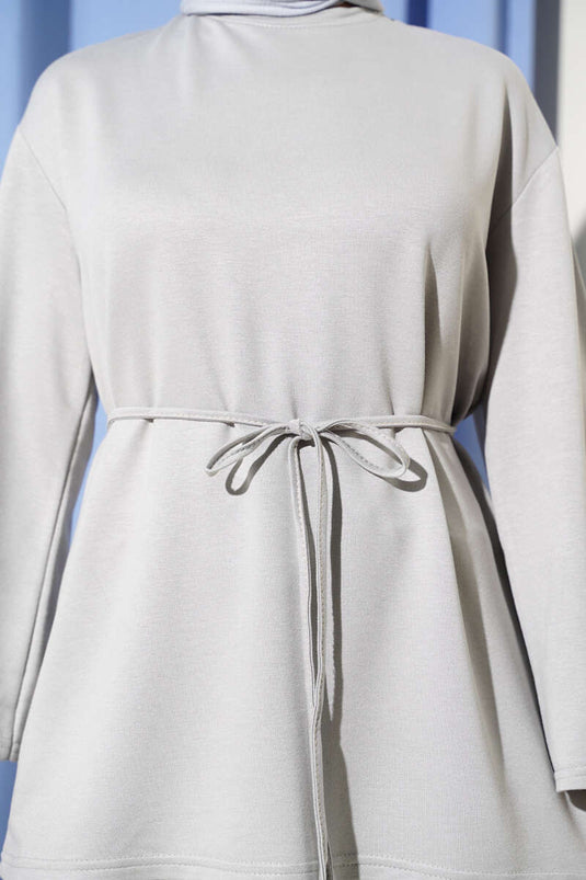 Spanish Sleeve Lace-up Gray Tunic