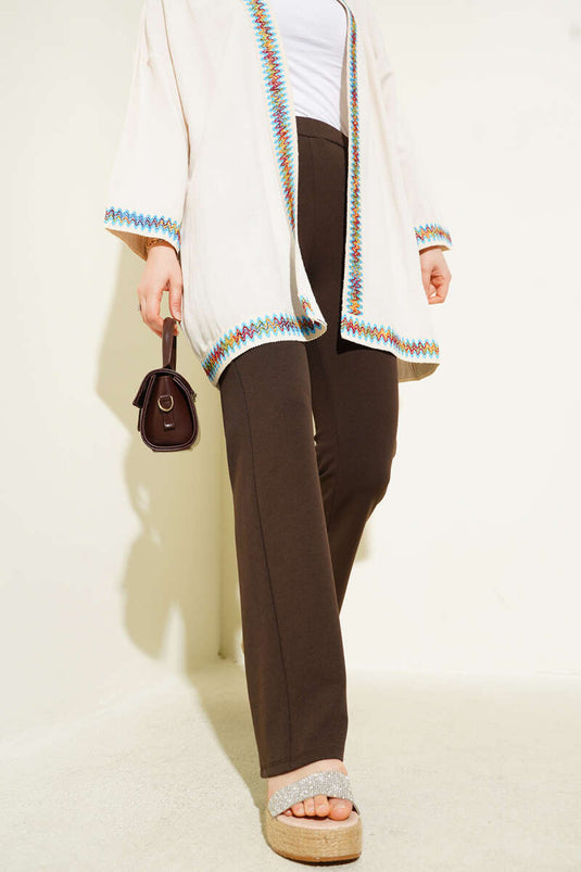 Spanish Cuff Waist Elastic Pants Chestnut