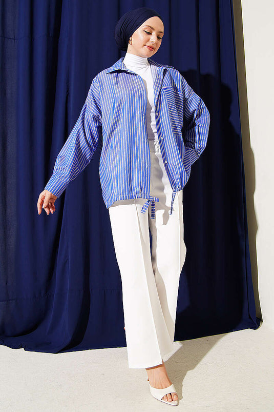 Pantalon double à jambes évasées écru
