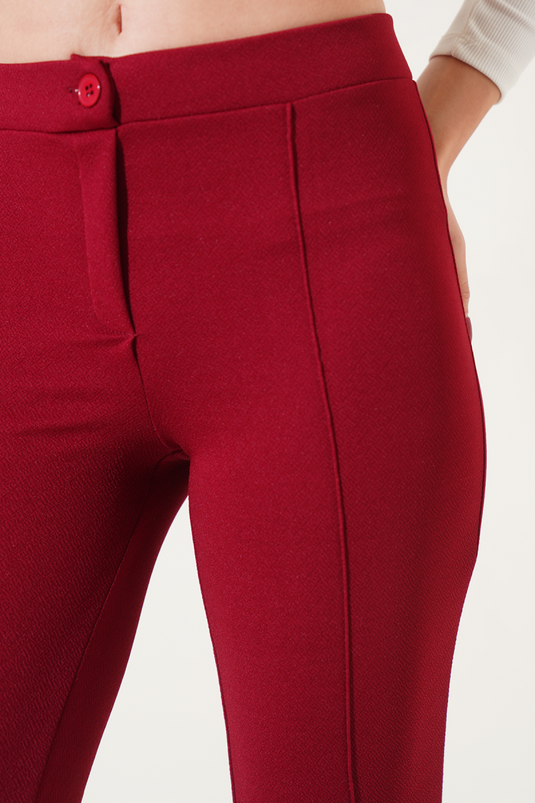Bell-bottomed Trousers in Burgundy
