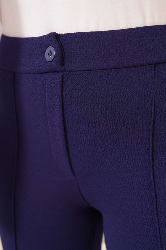 Navy Blue Flared Trousers