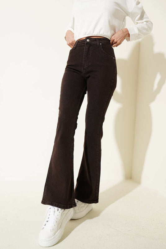 Pantalon en jean coupe espagnole marron