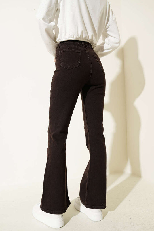 Pantalon en jean coupe espagnole marron