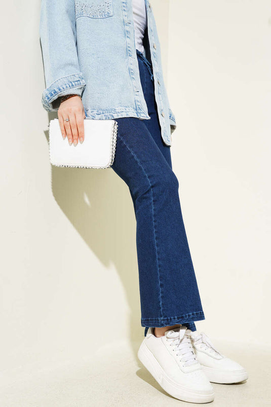 Jean droit coupe espagnole bleu marine