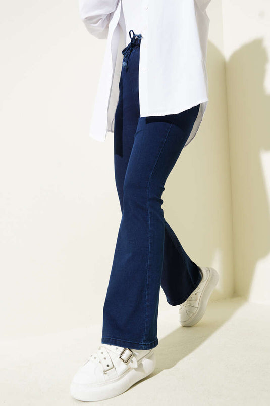 Jean bleu marine à jambes larges