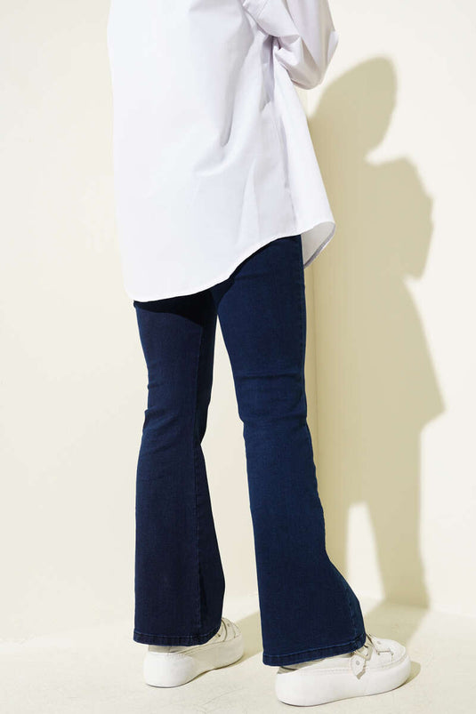 Jean bleu marine à jambes larges