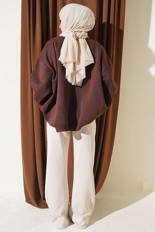 Beige Scuba-Hose Mit Spanischem Saum
