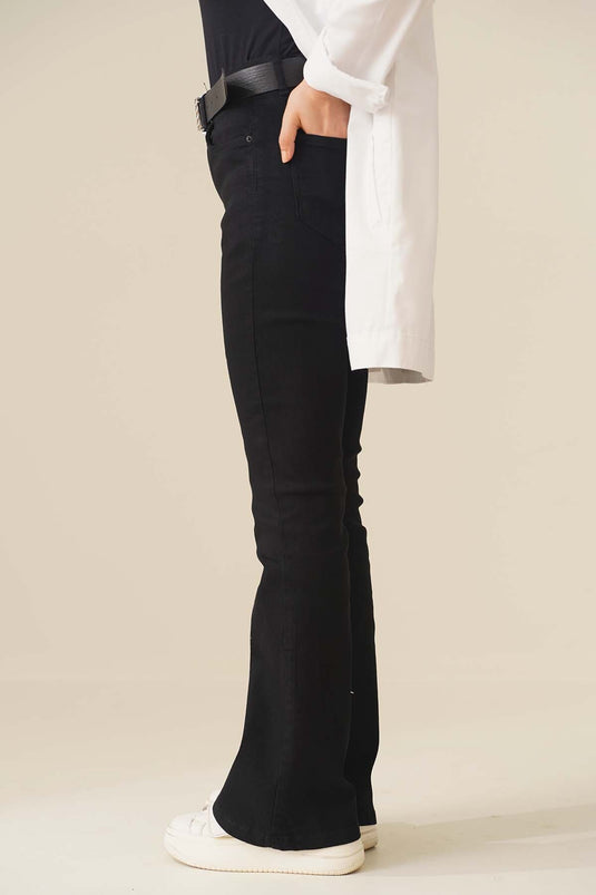 High Waist Black Flared Jeans