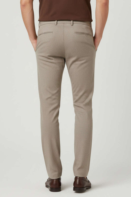 Italian Slim Men's Trousers Beige