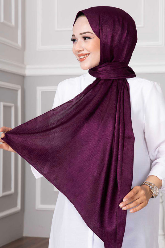 Châle Jacquard à Motifs d'Éclats de Verre Cerise