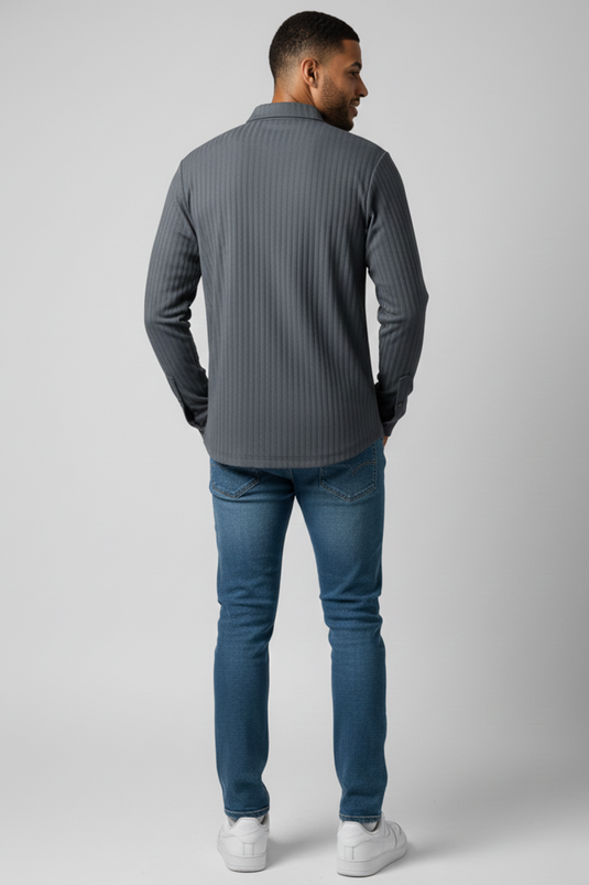 Chemise pour homme à rayures verticales à motif Jakar, couleur fumée