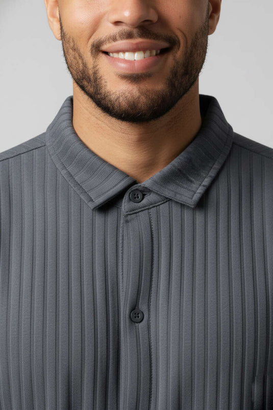 Chemise pour homme à rayures verticales à motif Jakar, couleur fumée