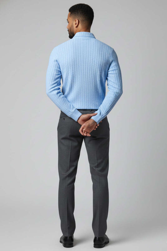 Chemise homme à motif jacquard bleu