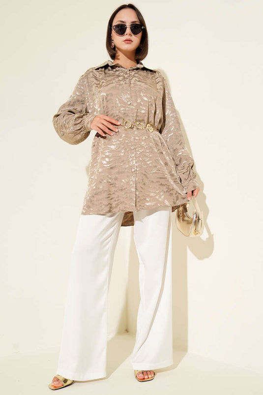 سترة بنقشة جاكار، من فرو المنك