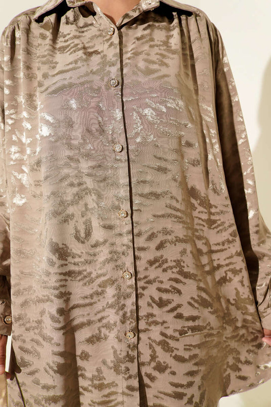 سترة بنقشة جاكار، من فرو المنك