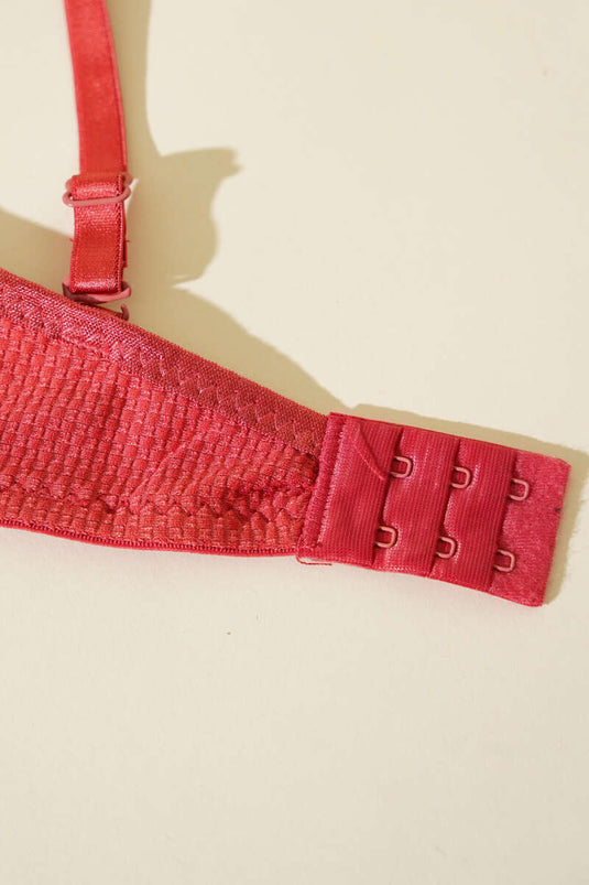 Soutien-gorge sans rembourrage en dentelle jacquard à motif de fleur de grenade