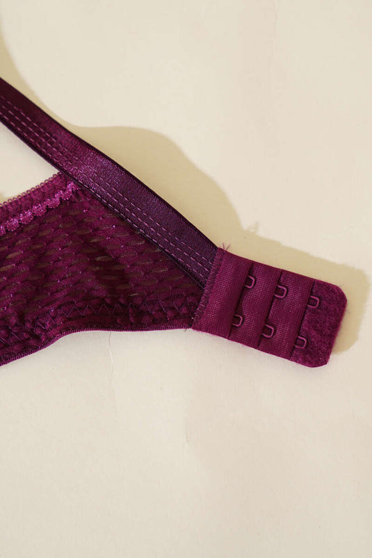 Jacquard Non-Padded Bra Plum