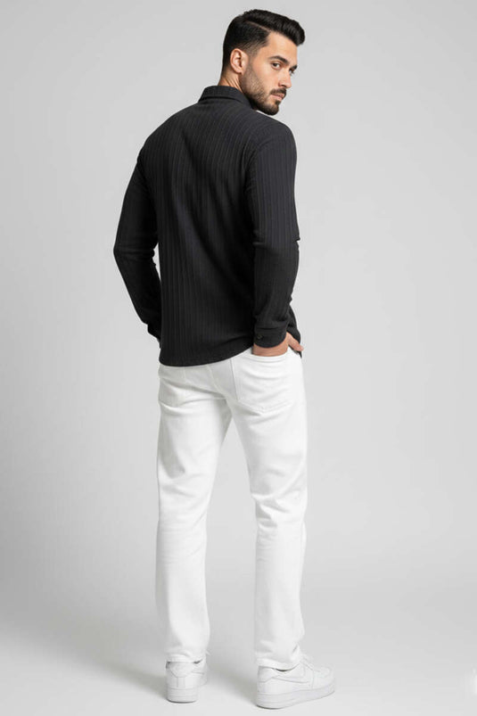 Jacquard herenoverhemd, rookgrijs