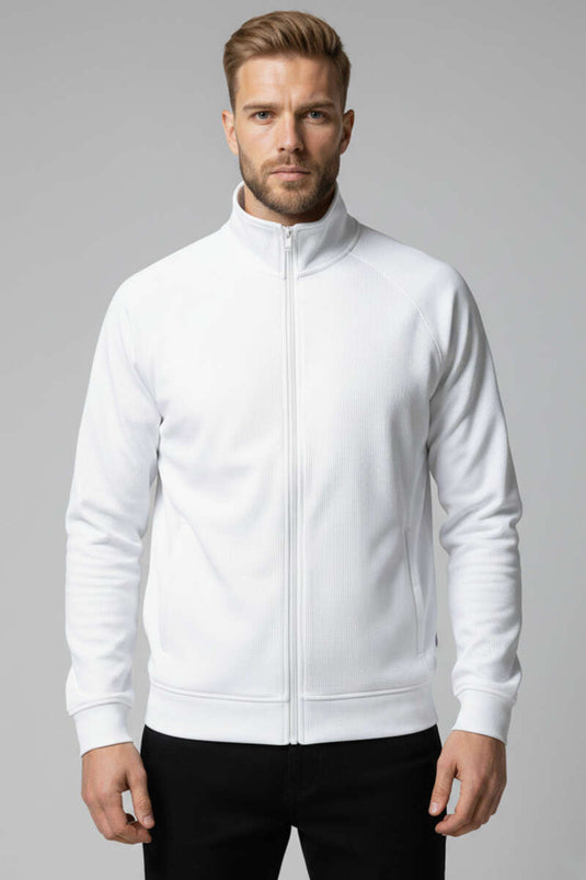 Gilet homme en maille jacquard, écru