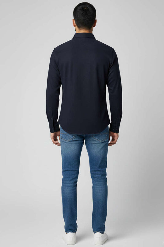 Jacquard Supreme Men's Shirt Navy Blue