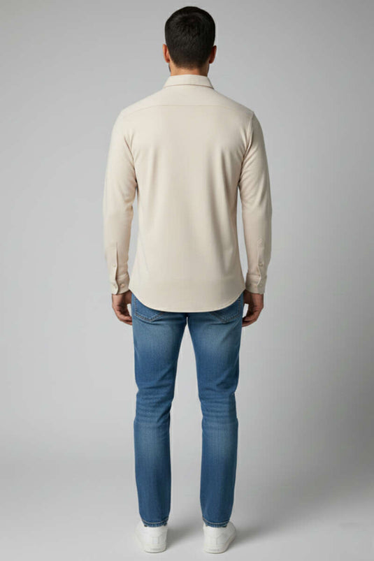 Chemise Jacquard Supreme pour homme, couleur pierre