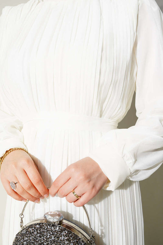 Robe plissée Janjan écru