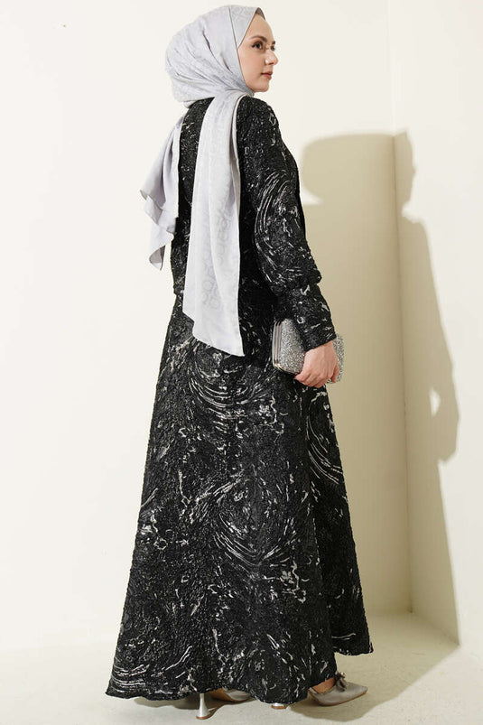Ensemble jupe jacquard à motif en relief noir