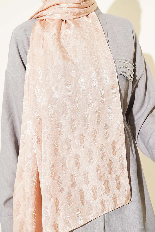 Écharpe Jacquard Brodée Camel