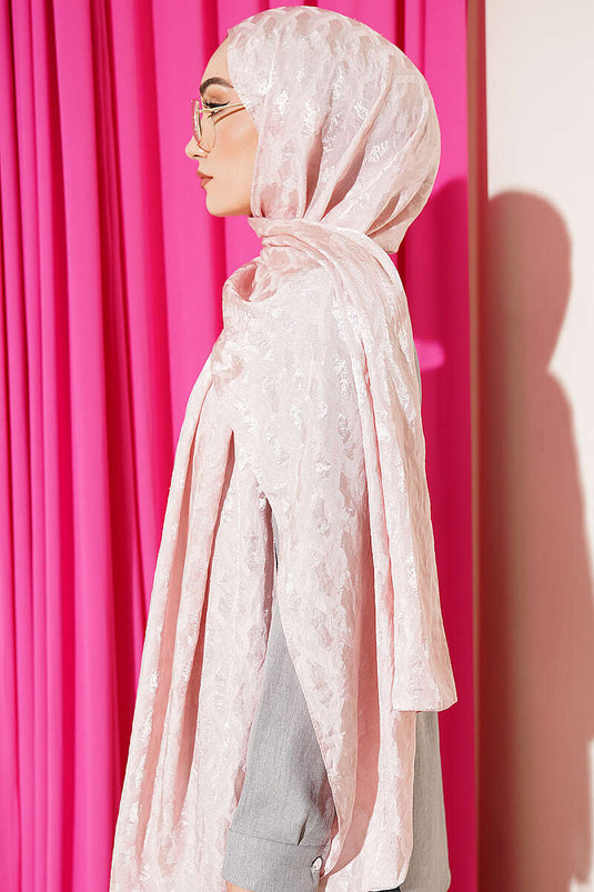 Écharpe En Jacquard Brodé Poudré