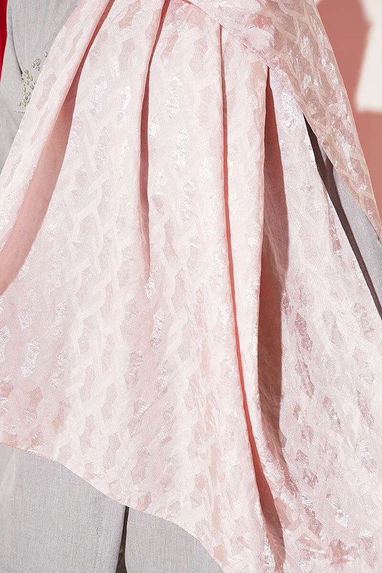 Écharpe En Jacquard Brodé Poudré