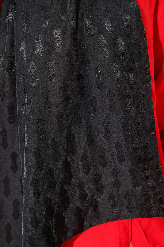 Écharpe Jacquard Brodée Noire
